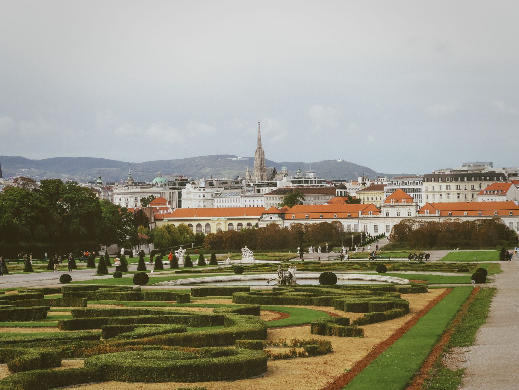 Upper Belvedere: the view from the Upper Belvedere down the garden to St Stephen's and the city