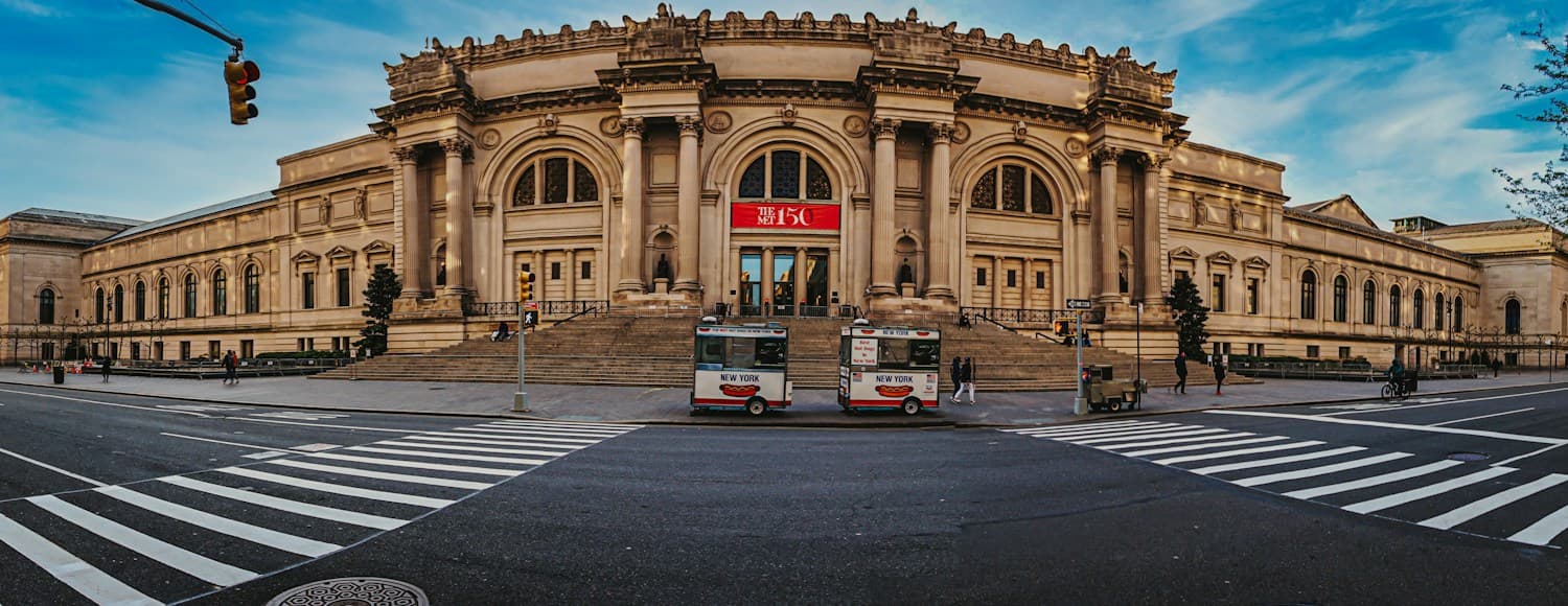 The Metropolitan Museum of Art: the Fifth Avenue front from across the avenue
