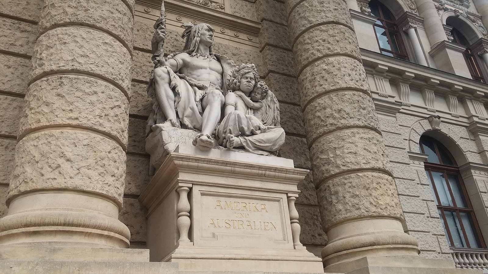 Naturhistorisches Museum Wien: the sculpture group of America and Australia on the front