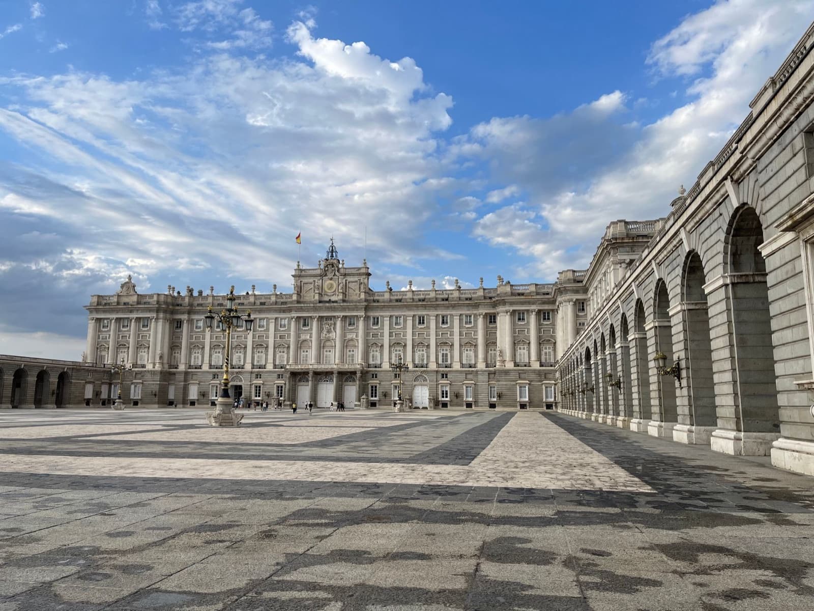 Royal Palace of Madrid: the Plaza de la Armería with its arcaded gallery