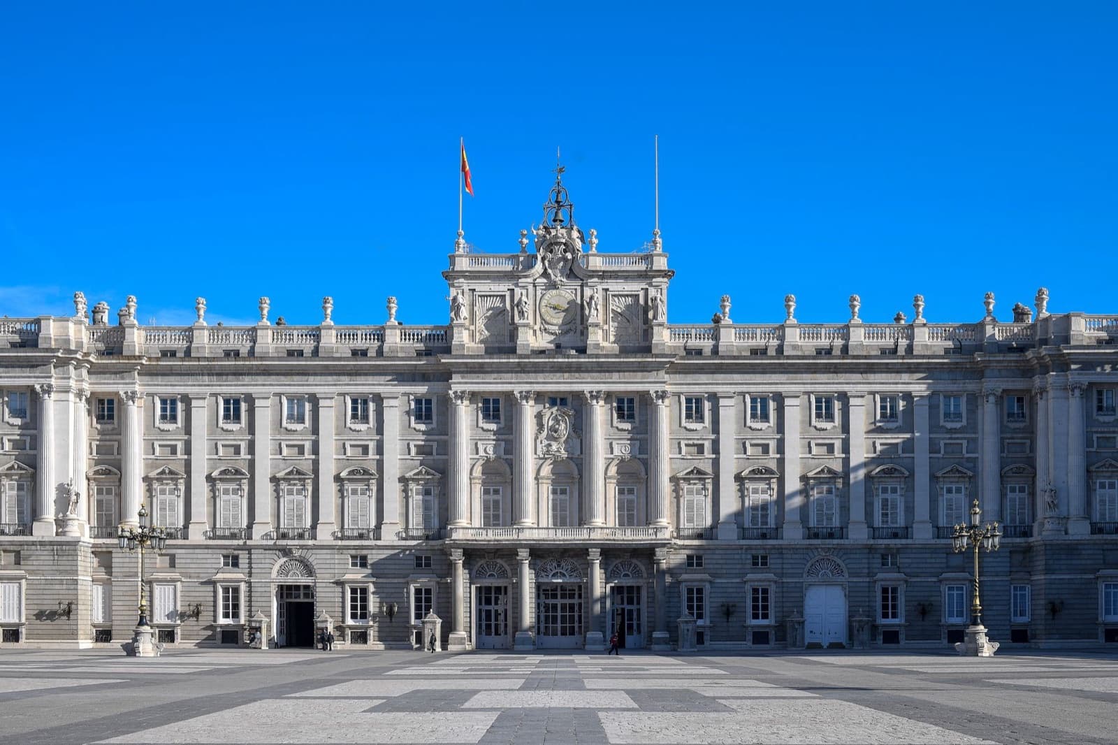 Royal Palace of Madrid: the south front across the Plaza de la Armería