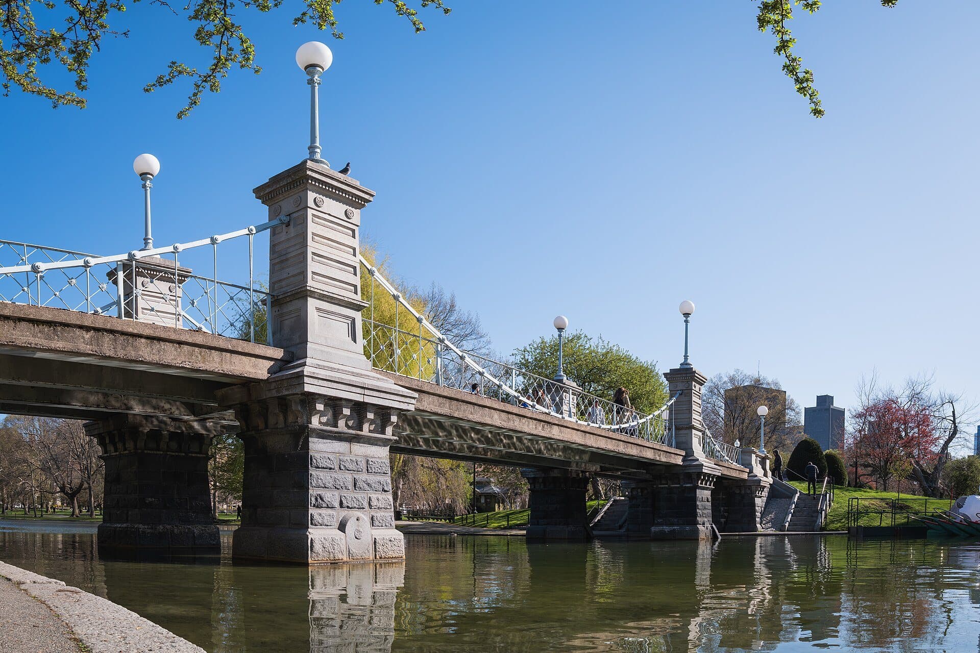 Public Garden Lagoon Bridge: Chains Over a Made Pond