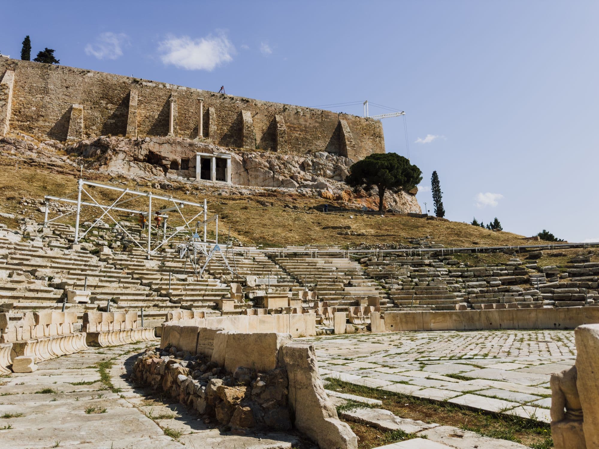 Acropolis Museum: the Theatre of Dionysus on the south slope, under the Acropolis wall
