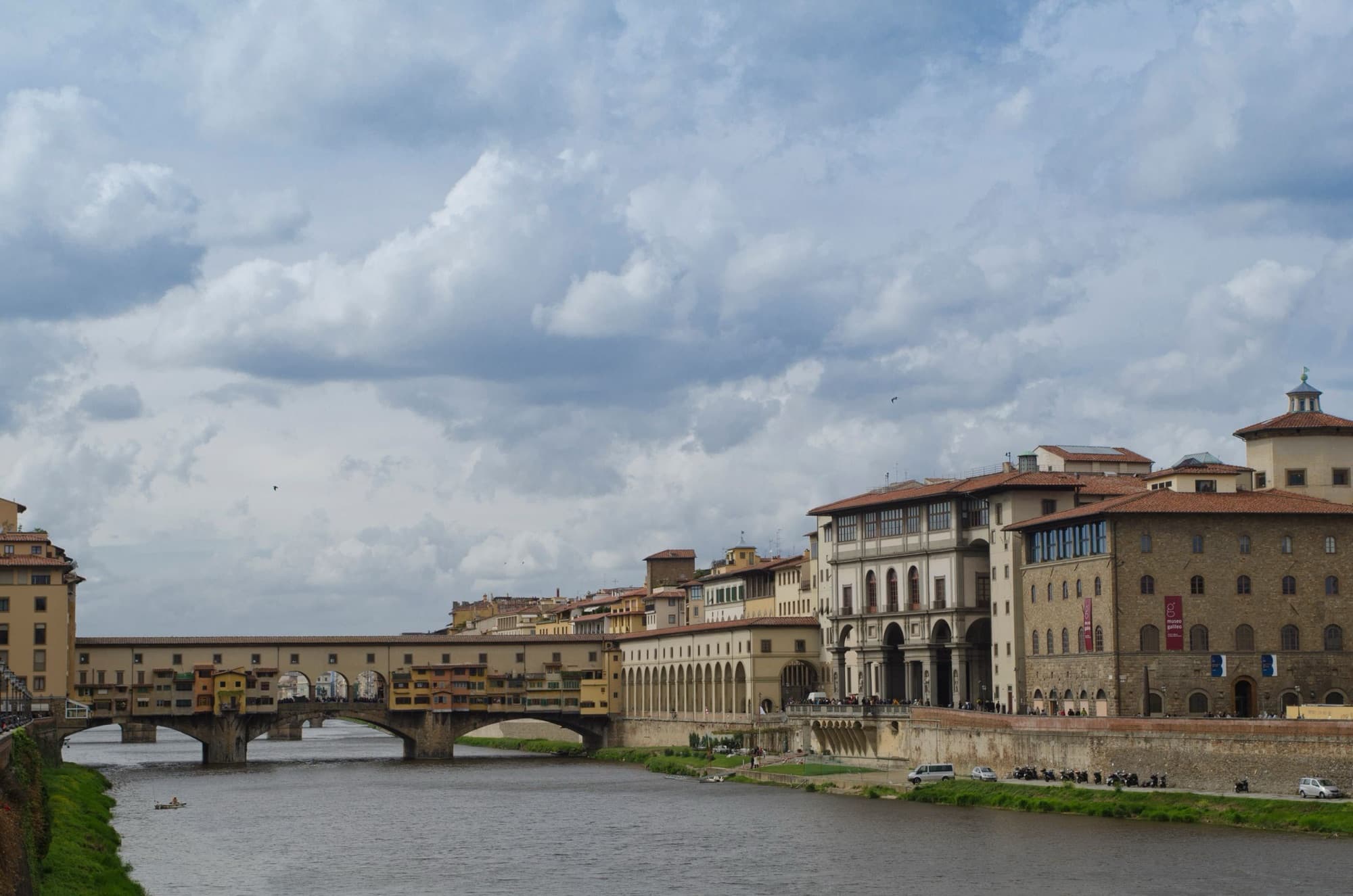 Uffizi Gallery: the Ponte Vecchio, the Vasari Corridor and the Uffizi's river front on the Arno