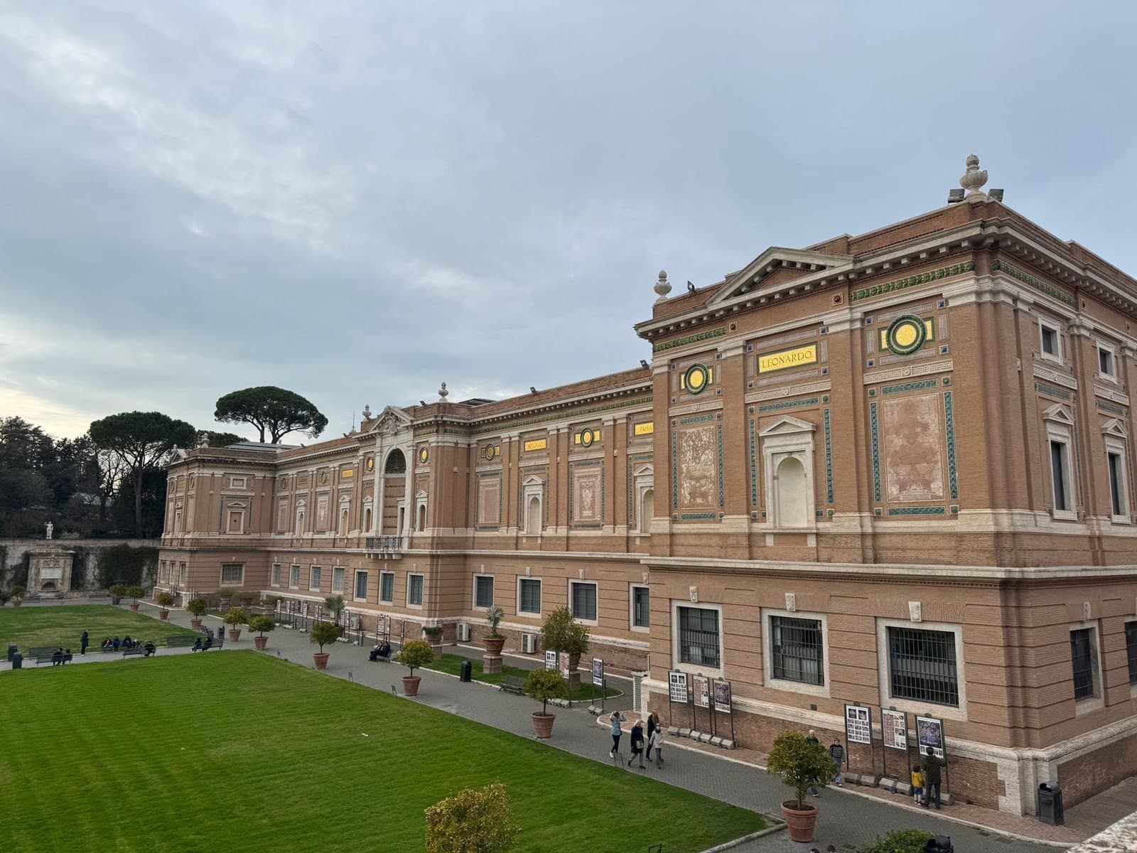 Vatican Museums: the Pinacoteca wing over its lawn