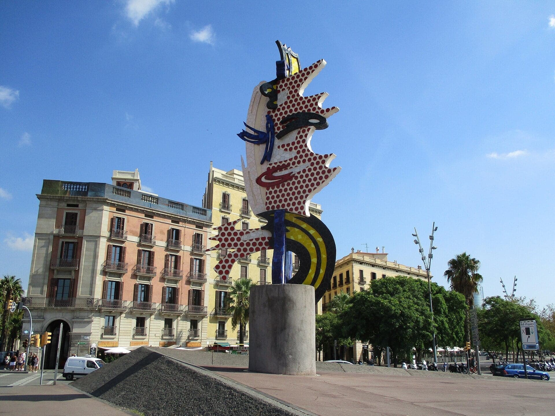 Barcelona Head: Pop Art in Broken Tile