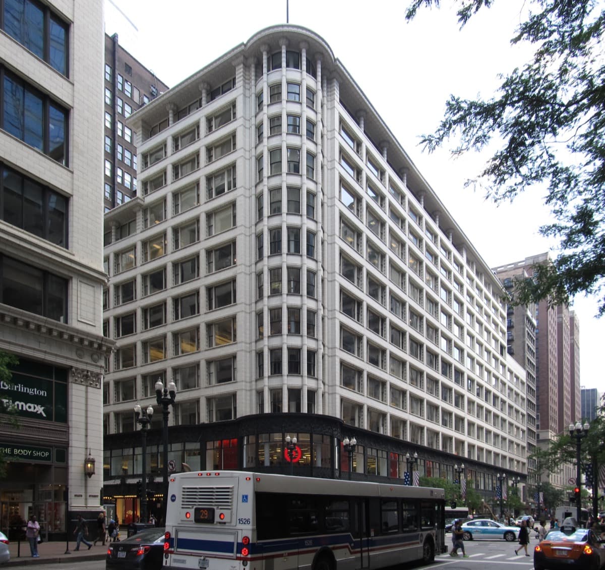 Sullivan Center: The Steel Skeleton at Street Level