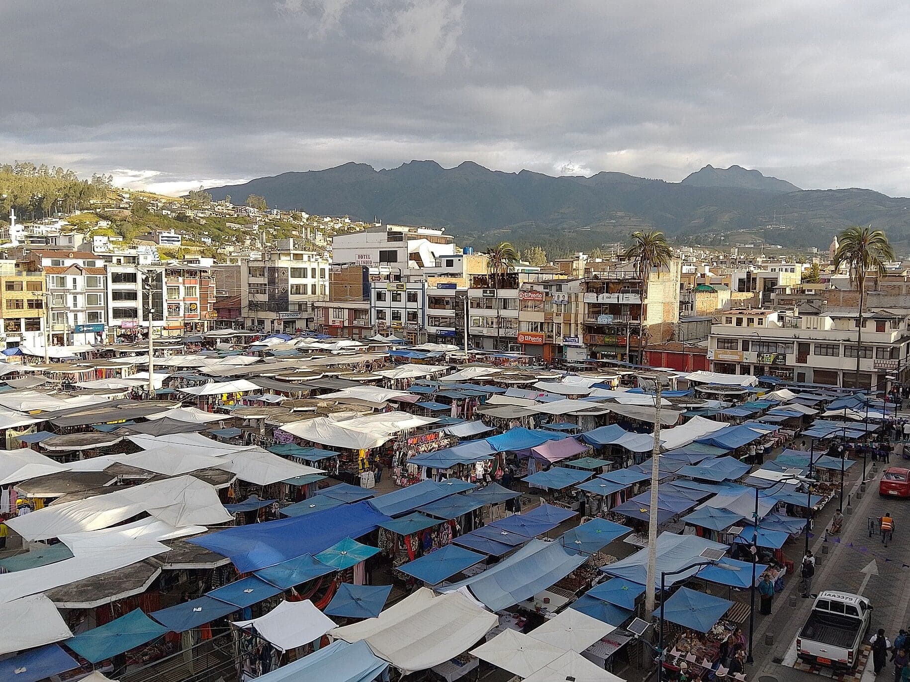 Plaza de los Ponchos: The Concrete Mushrooms