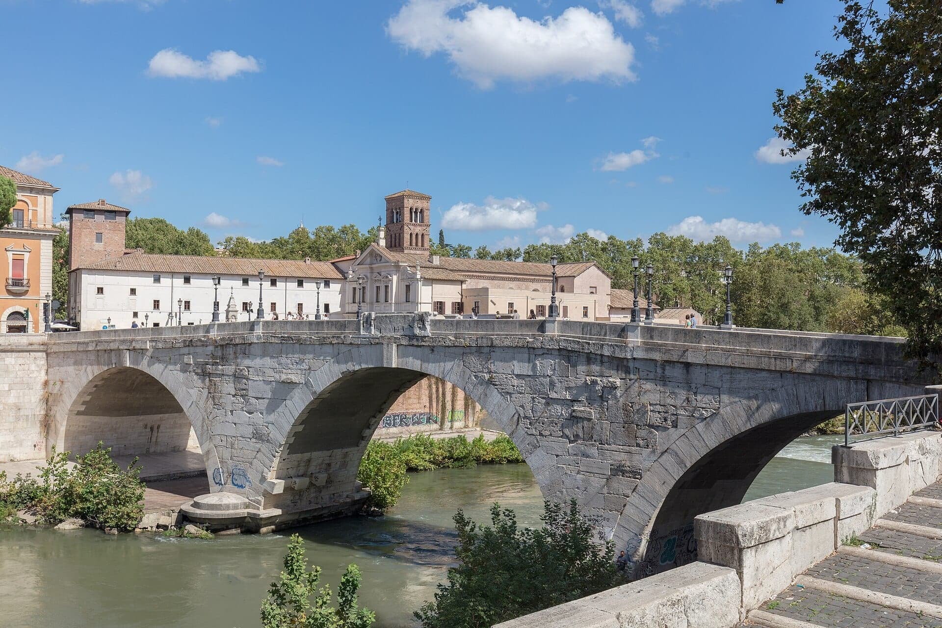 Ponte Cestio: The Broken Bridge Downstream