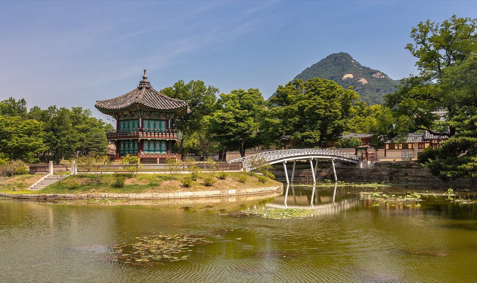 Hyangwonjeong Pavilion and the rear garden